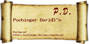 Puchinger Dorián névjegykártya